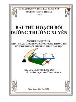 Tải Bài thu hoạch bồi dưỡng thường xuyên module GDTX 18 - Bài thu hoạch BDTX module GDTX18 dành cho Trung tâm giáo dục thường xuyên