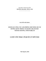 Đánh giá công tác giải phóng mặt bằng dự án đường quốc phòng xã hạnh lâm, huyện thanh chương, tỉnh nghệ an 