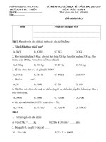 Tải Đề thi học kì 1 môn Toán lớp 4 trường Tiểu học Duy Phiên, Vĩnh Phúc năm học 2018 - 2019 - Đề kiểm tra học kì I lớp 4 môn Toán có đáp án