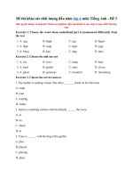 Tải Đề thi khảo sát chất lượng đầu năm lớp 6 môn Tiếng Anh năm 2020-2021 - Đề 3 - Đề thi tiếng Anh vào lớp 6 năm 2020 - 2021 có đáp án