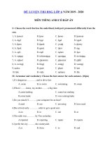 Tải Đề thi học sinh giỏi tiếng Anh lớp 6 năm 2019 - 2020 số 3 - Đề kiểm tra tiếng Anh lớp 6 có đáp án