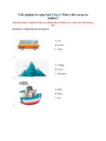 Tải Trắc nghiệm từ vựng Unit 3 lớp 5: Where did you go on holiday? - Từ vựng tiếng Anh lớp 5 Unit 3 có đáp án