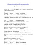 Tải Đề thi học kì 2 lớp 12 môn Tiếng Anh sở GD - ĐT Lâm Đồng năm học 2018 - 2019 - Đề thi học kì 2 môn Tiếng Anh lớp 12 có đáp án