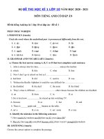 Tải Bộ đề thi học kì 1 lớp 10 môn tiếng Anh có đáp án năm 2020 - 8 Đề thi tiếng Anh lớp 10 học kì 1 có đáp án