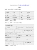 Tải Đề thi học sinh giỏi lớp 4 môn Tiếng Anh năm học 2018 - 2019 số 3 - Luyện thi HSG môn Tiếng Anh lớp 4 có đáp án