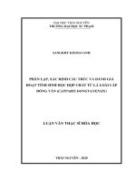 Phân lập, xác định cấu trúc và đánh giá hoạt tính sinh học hợp chất từ lá loài cáp đồng văn (capparis dongvanensis) 