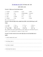 Tải Đề thi học kì 1 lớp 3 môn Tiếng Anh năm học 2018 - 2019 số 6 - Đề kiểm tra Tiếng Anh lớp 3 có đáp án