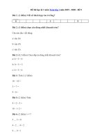 Tải Đề thi học kì 1 môn Toán lớp 1 năm 2019 - 2020 - Đề 9 - Đề kiểm tra học kì 1 môn Toán lớp 1 có đáp án