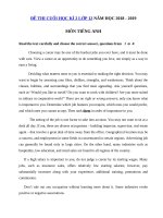 Tải Đề thi Tiếng Anh lớp 12 học kì 2 chương trình mới năm học 2018 - 2019 - Đề thi học kì 2 lớp 12 môn Tiếng Anh