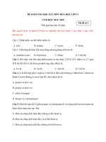 Tải Đề thi Hóa học kì 2 lớp 11 năm 2020 - Đề số 3 - Trắc nghiệm hóa 11 học kì 2 có đáp án