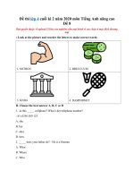 Tải Đề thi lớp 4 cuối kì 2 năm 2020 môn Tiếng Anh nâng cao - Đề 8 - Đề kiểm tra tiếng Anh lớp 4 học kỳ 2 có đáp án