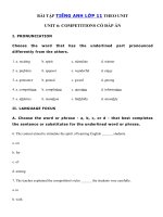 Tải Trắc nghiệm tiếng Anh lớp 11 Unit 6: Competitions có đáp án - Tiếng Anh 11 Unit 6 Competitions | Bài tập Unit 6 lớp 11 có đáp án