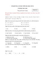 Tải Đề thi Hóa học kì 2 lớp 10 năm 2020 - Đề số 4 - Trắc nghiệm Hóa 10 học kì 2 có đáp án