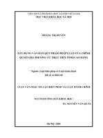 XÂY DỰNG VĂN BẢN QUY PHẠM PHÁP LUẬT CỦA CHÍNH QUYỀN ĐỊA PHƯƠNG TỪ THỰC TIỄN TỈNH CAO BẰNG