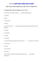 Tải Bài tập về sự hòa hợp giữa chủ ngữ và động từ trong tiếng Anh - Ôn tập Ngữ pháp tiếng Anh cơ bản có đáp án