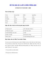 Tải Đề thi tiếng Anh lớp 3 học kì 2 năm 2019 - 2020 số 3 - Đề tiếng Anh lớp 3 cuối học kì 2 có đáp án