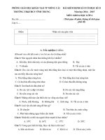 Tải Đề kiểm tra cuối học kì 2 môn Khoa học lớp 4 năm học 2014-2015 trường TH&THCS Vĩnh Trung, Quảng Ninh - Đề thi cuối học kì 2 lớp 4 môn Khoa học có đáp án