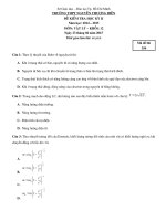 Tải Đề kiểm tra cuối học kì 2 môn Vật lý lớp 12 năm 2015 trường THPT Nguyễn Thượng Hiền, TP. Hồ Chí Minh - Đề thi học kì II môn Vật lý 12