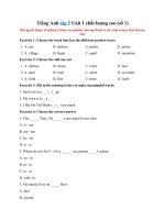 Tải Tiếng Anh lớp 5 Unit 1 chất lượng cao (số 1) - Tổng hợp bài tập Unit 1 tiếng Anh lớp 5 có đáp án