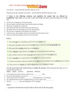 Tải Giải bài tập SBT Test yourself 1 Tiếng Anh lớp 12 chương trình mới - Giải Tự kiểm tra 1 tiếng Anh lớp 12 Thí điểm