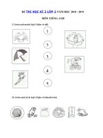 Tải Đề thi học kì 2 lớp 2 môn Tiếng Anh có file nghe năm học 2018 - 2019 số 2 - Đề thi môn Tiếng Anh lớp 2 học kỳ 2 theo thông tư 22 có đáp án