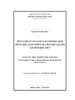 luận văn thạc sĩ rèn luyện tư duy sáng tạo cho học sinh trung học cơ sở thông qua dạy học giải bài tập hình học lớp 9 