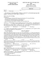 Tải Đề thi học kì 2 môn Vật lý lớp 12 trường THPT Lương Ngọc Quyến, Thái Nguyên năm học 2015 - 2016 - Đề kiểm tra HK2 môn Lý lớp 12 có đáp án