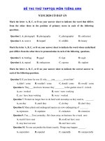 Tải Đề thi thử tiếng Anh THPT Quốc Gia 2020 số 14 - Đề thi THPT Quốc Gia 2020 môn Anh có đáp án