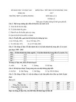 Tải Đề kiểm tra 1 tiết học kì 2 môn Địa lý lớp 12 trường THPT Lê Hồng Phong, Đăk Lăk năm học 2016 - 2017 - Đề kiểm tra giữa học kì 2 môn Địa lý lớp 12 có đáp án