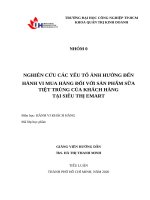 [IUH] NGHIÊN CỨU CÁC YẾU TỐ ẢNH HƯỞNG ĐẾN HÀNH VI MUA HÀNG ĐỐI VỚI SẢN PHẨM SỮA TIỆT TRÙNG CỦA KHÁCH HÀNG TẠI SIÊU THỊ EMART
