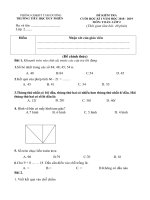 Tải Đề thi học kì 1 môn Toán lớp 2 trường Tiểu học Duy Phiên, Vĩnh Phúc năm học 2018 - 2019 - Đề kiểm tra học kì I lớp 2 môn Toán có đáp án