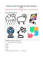 Tải Đề thi lớp 3 cuối kì 2 năm 2020 môn Tiếng Anh nâng cao - Đề 6 - Đề thi Tiếng Anh học kỳ 2 tiếng Anh lớp 3 có đáp án