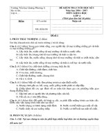 Tải Đề thi học kì 1 môn Khoa học lớp 4 trường tiểu học Quảng Phương A, Quảng Bình năm 2016 - 2017 - Đề kiểm tra học kì 1 môn Khoa học lớp 4 có đáp án