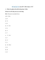 Tải Đề Toán lớp 1 kì 2 năm 2019 - 2020 có đáp án - Đề 4 - Đề thi cuối học kì 2 lớp 1