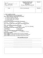 Tải Đề kiểm tra học kì 2 môn Địa lý lớp 6 năm học 2014-2015 trường THCS An Hòa - Đề thi học kì 2 môn Địa lý 6 có đáp án