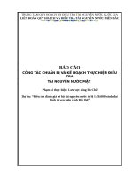 Báo cáo công tác chuẩn bị điều tra tài nguyên nước khu vực sông Ba Chẽ huyện Ba Chẽ tỉnh Quảng Ninh