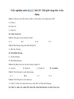 Tải Trắc nghiệm Địa lí 7 bài 25 - Thế giới rộng lớn và đa dạng