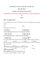 Tải Đề khảo sát chất lượng đầu năm lớp 9 môn Hóa 2020 - 2021 - Đề số 3 - Đề thi khảo sát chất lượng đầu năm lớp 9
