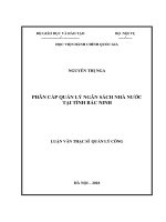 Phân cấp quản lý ngân sách nhà nước tại tỉnh bắc ninh 
