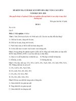 Tải Đề thi lớp 8 cuối kì 2 năm 2020 môn Hóa học nâng cao (số 1) - Đề thi Hóa 8 kì 2 nâng cao có đáp án