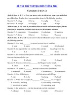 Tải Đề thi thử THPT Quốc Gia 2020 môn Anh có đáp án số 5 - Đề thi thử tiếng Anh THPT Quốc Gia năm 2020 có đáp án