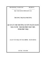 Quản lý chi thường xuyên ngân sách nhà nước thành phố việt trì   phú thọ 