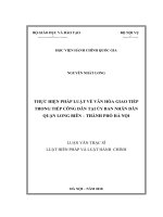Thực hiện pháp luật về văn hóa giao tiếp trong tiếp công dân tại UBND quận long biên   hà nội 