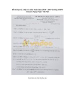 Tải Đề thi học kì 2 lớp 11 môn Toán năm 2018 - 2019 trường THPT Chuyên Ngoại Ngữ - Hà Nội - Đề thi Toán lớp 11 học kì 2