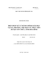 Biện pháp xử lý hành chính giáo dục tại xã, phường, thị trấn từ thực tiễn huyện yên thủy, tỉnh hòa bình 