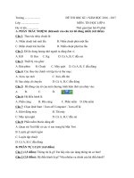 Tải Đề thi học kì 1 môn Tin học lớp 6 năm học 2016 - 2017 - Đề thi học kì I lớp 6 môn Tin học có đáp án