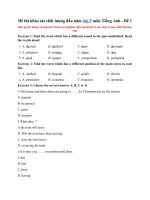 Tải Đề thi khảo sát chất lượng đầu năm lớp 9 môn Tiếng Anh năm 2020-2021 - Đề 1 - Đề kiểm tra môn Tiếng Anh lớp 9 có đáp án