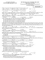 Tải Đề KSCL Vật lý 10 năm 2018 - 2019 trường THPT Trần Hưng Đạo - Vĩnh Phúc lần 1 - Đề khảo sát chất lượng Vật lý 10 có đáp án