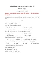 Tải Đề khảo sát chất lượng đầu năm lớp 9 môn Hóa 2020 - 2021 - Đề số 5 - Đề thi khảo sát chất lượng đầu năm lớp 9