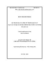 Sự tham gia của phụ nữ trong quản lý tại các cơ quan hành chính nhà nước cấp tỉnh ở lào cai 